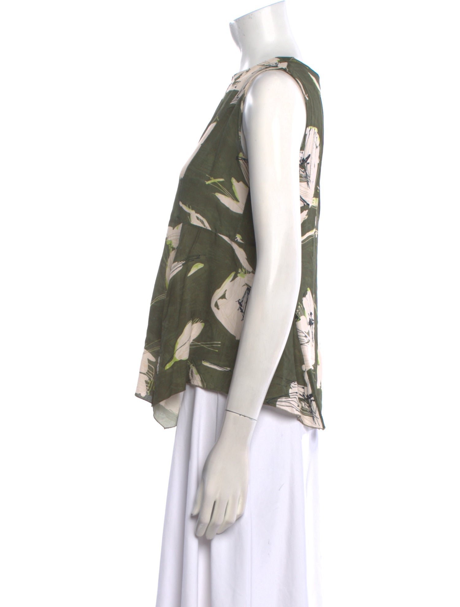 Marni Floral Print Bateau Neckline Blouse